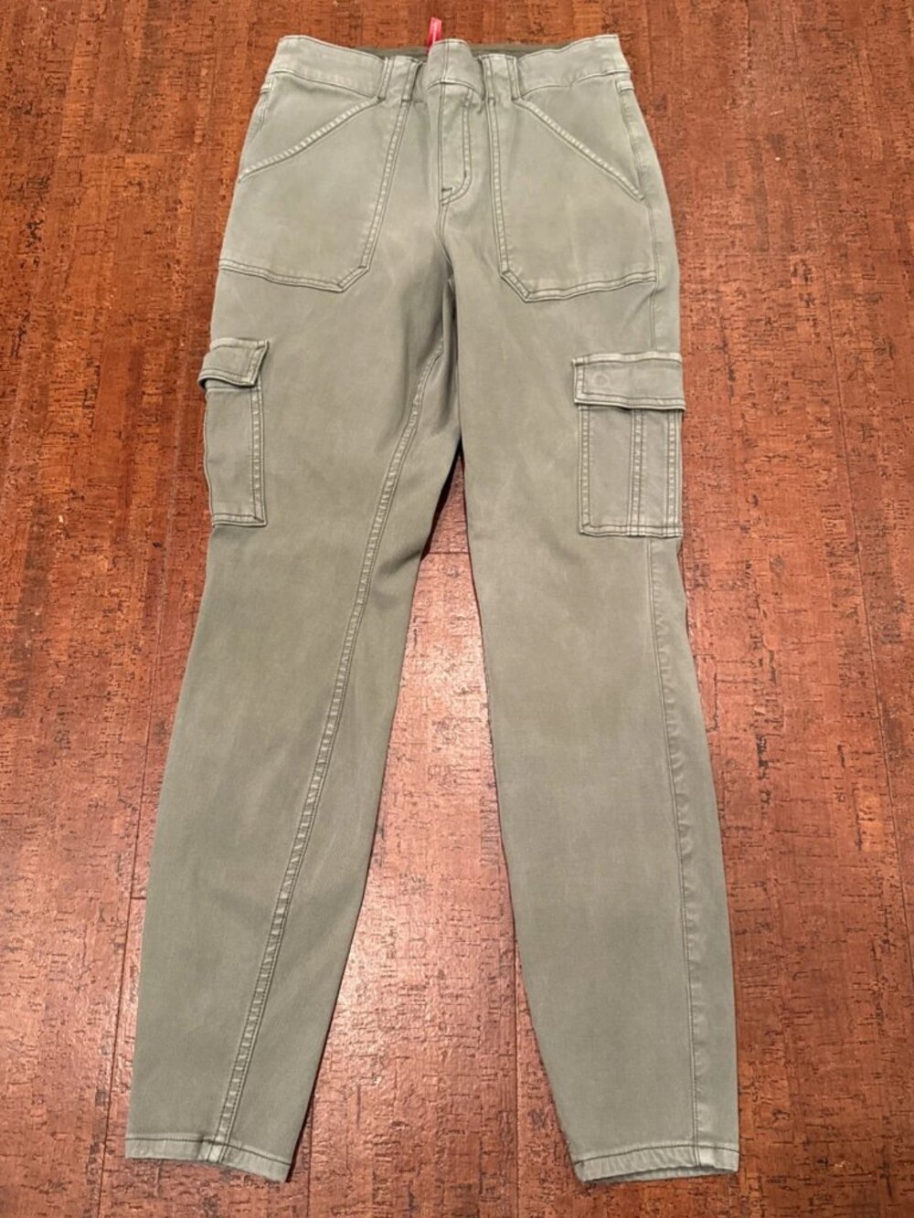 Spanx Large High Rise Twill Ankle Cargo Skinny Pants
